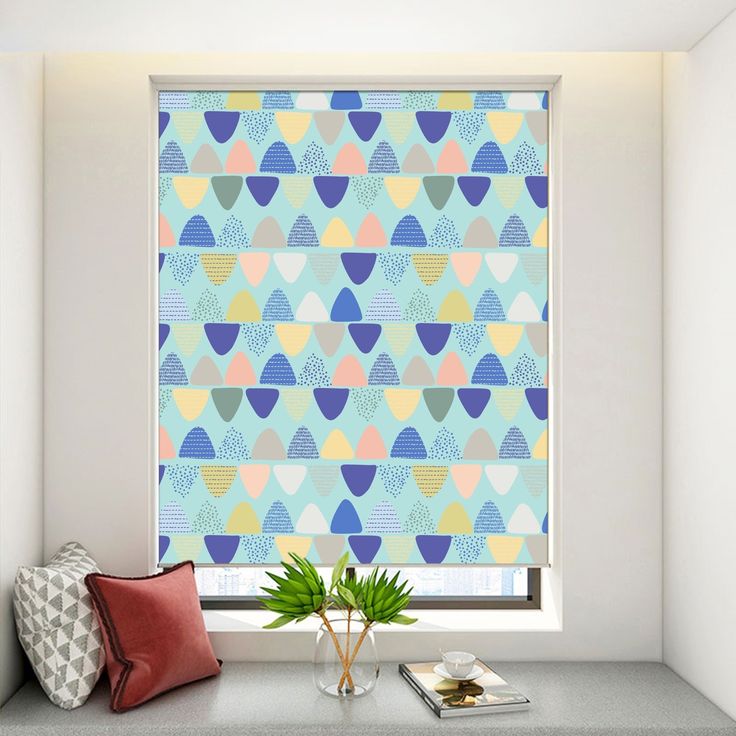 Custom Made Window Roller Shade, Pastel Nursery Pattern, Window Roman Shade, Blackout and Light Filter Window Blinds