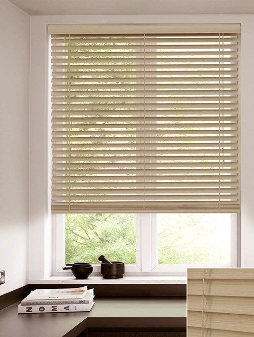 Greige Faux Wood Venetian Blind