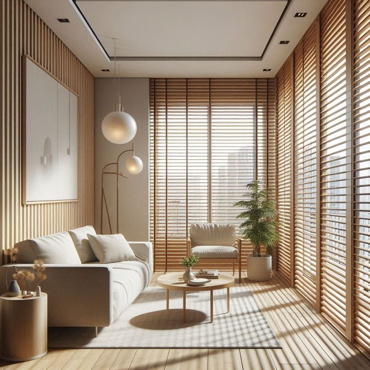 Make Your Living Room Classic and Elegant with Wooden Blinds