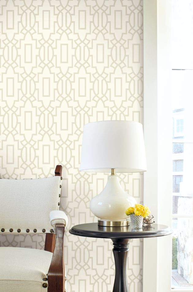 Neutral Lattice featured in the Bali Collection from Wallquest