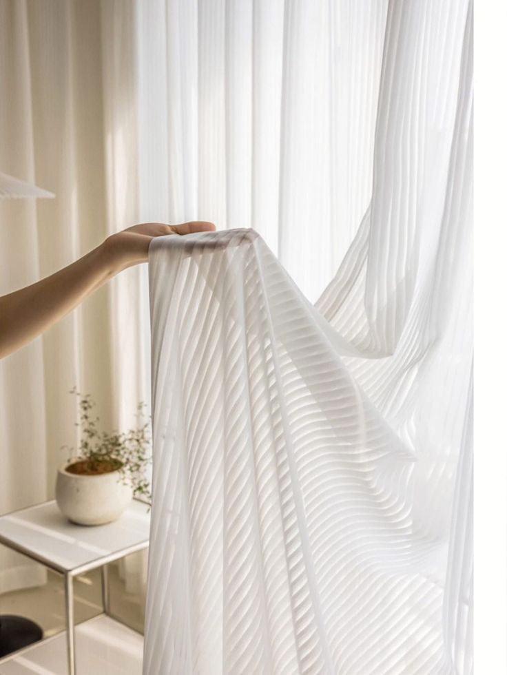 Solid Color Single Panel Sheer Curtain