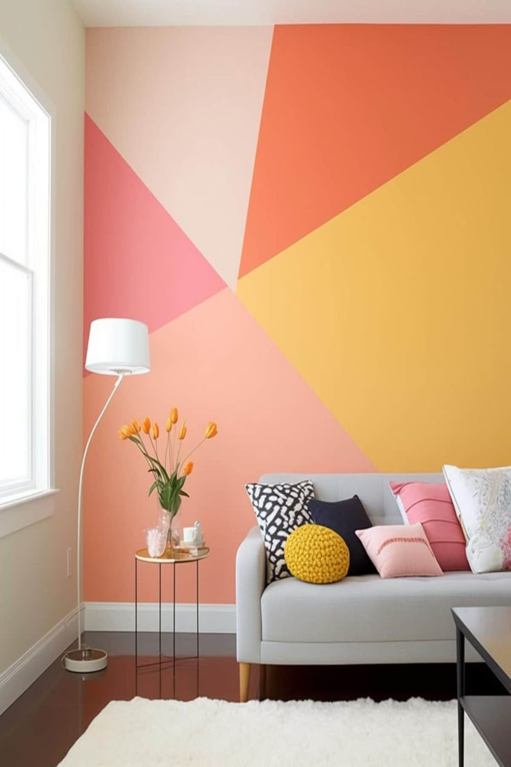 Vibrant Living with Colorful Painted Accent Walls