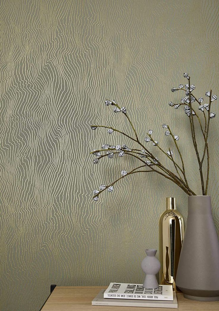 Vliesbehang groen goud lijnen metallic glans SCHÖNER WOHNEN Structuur Modern Woonkamer Slaapkamer Keuken Lounge Premium kwaliteit Gemaakt in Duitsland 10,05 x 0,53m marburg nieuw