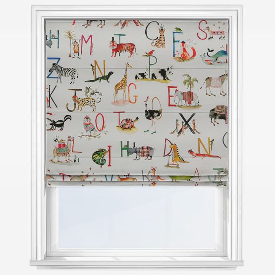 Animal Alphabet Paintbox Roman Blind _ Blinds Direct