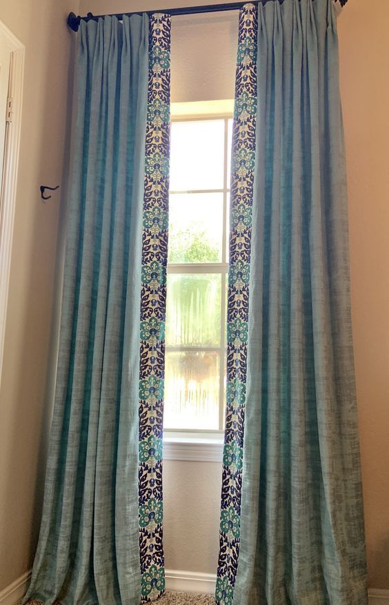 Curtains drape with banding_