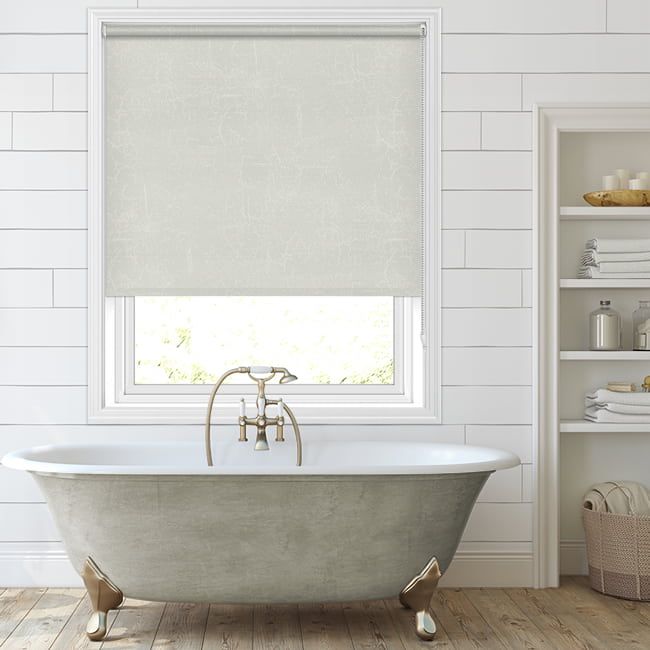 Mould Resistant PVC Waterproof Bathroom Blinds, Metallic Cream Marble